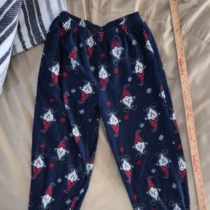 Navy Pajama Pants with Snowman Print
